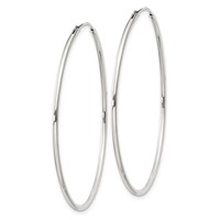 Sterling Silver 1.3mm Hoop Earrings view 2