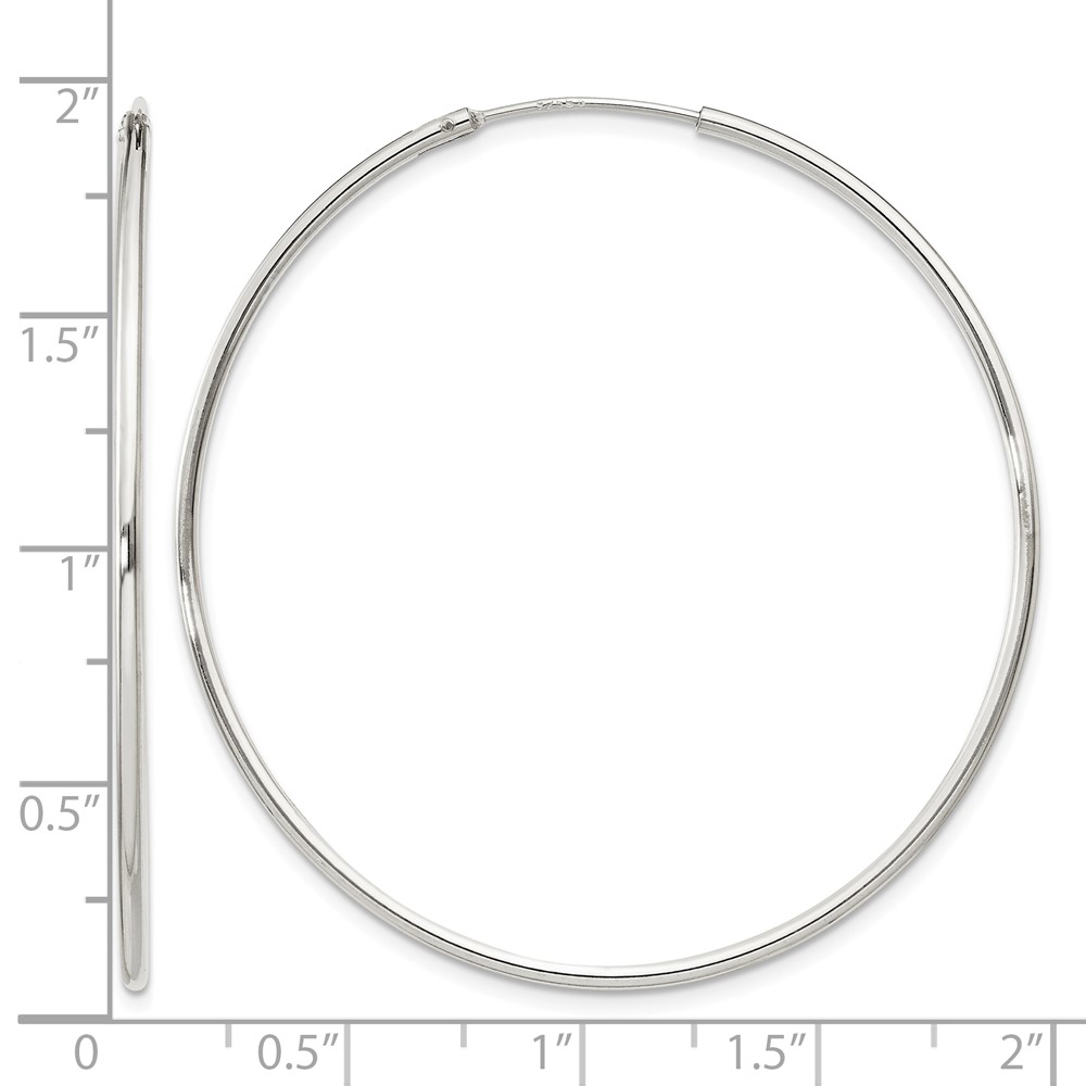 Sterling Silver 1.3mm Hoop Earrings (QE4359)