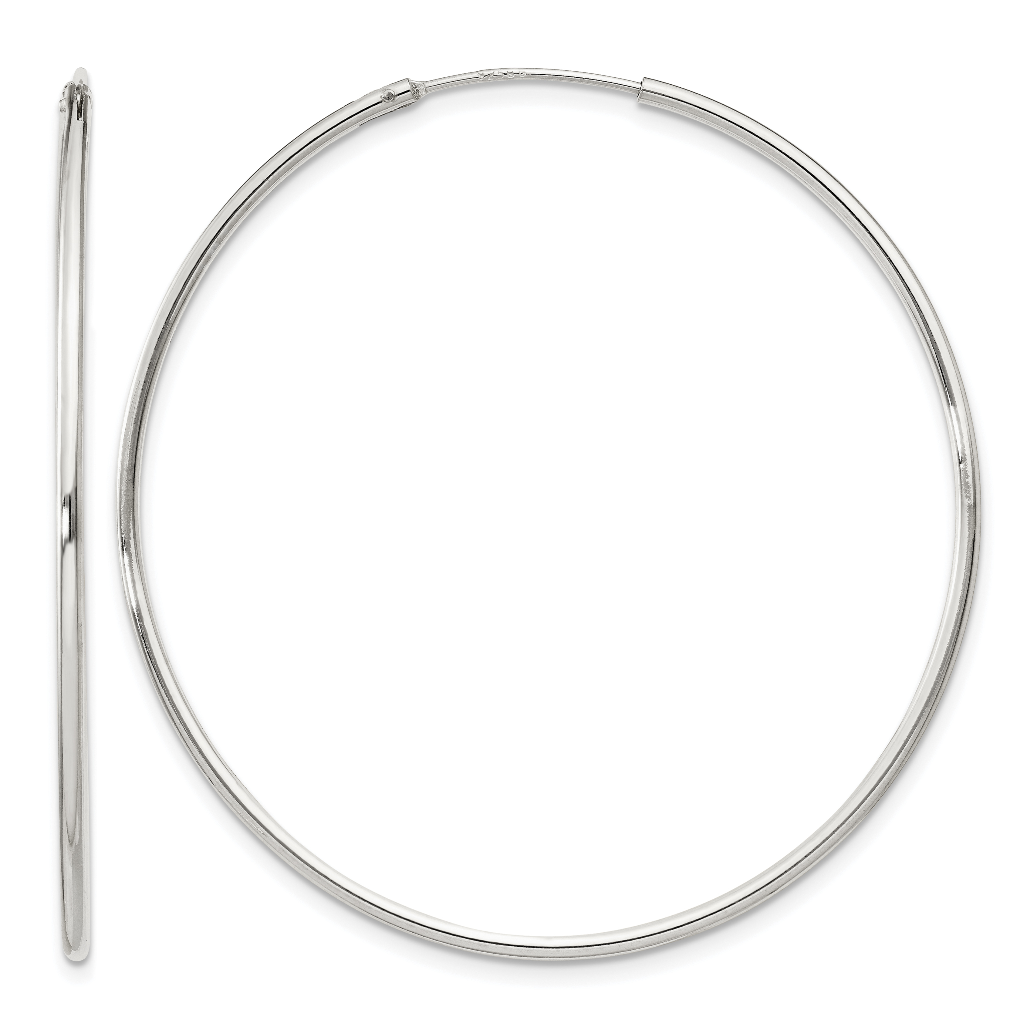 Sterling Silver 1.3mm Hoop Earrings (QE4359)