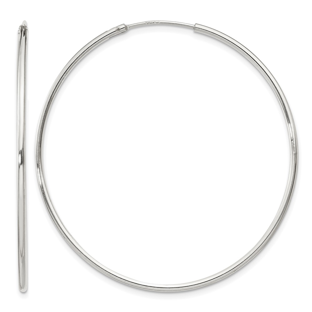 Sterling Silver 1.3mm Hoop Earrings (QE4359)