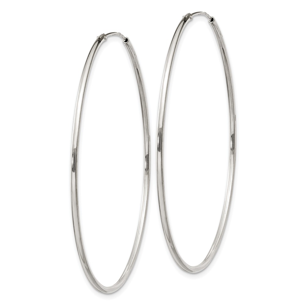 Sterling Silver 1.3mm Hoop Earrings (QE4360)
