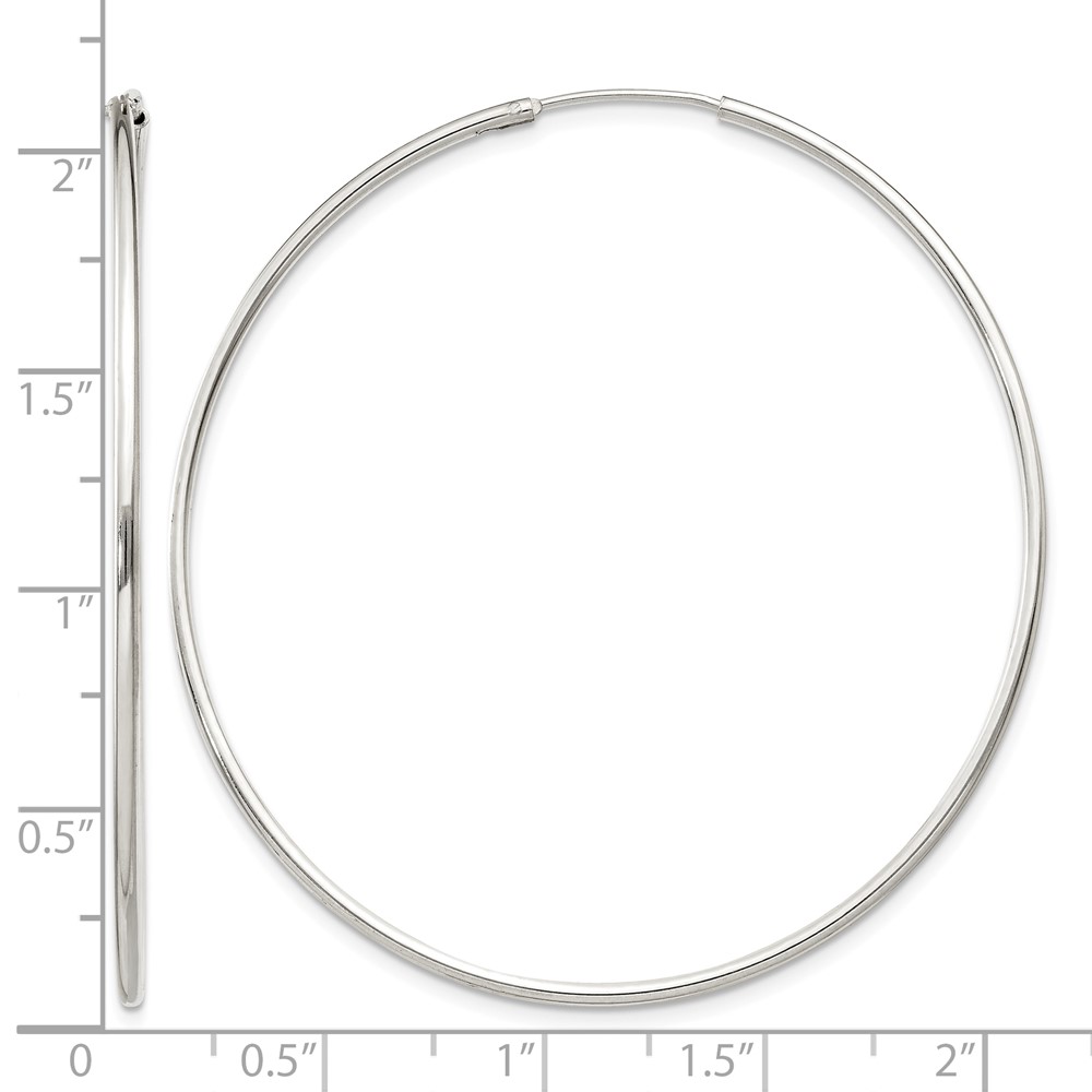 Sterling Silver 1.3mm Hoop Earrings (QE4360)