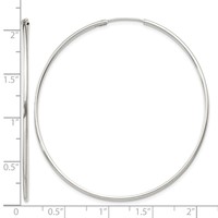 Sterling Silver 1.3mm Hoop Earrings view 4