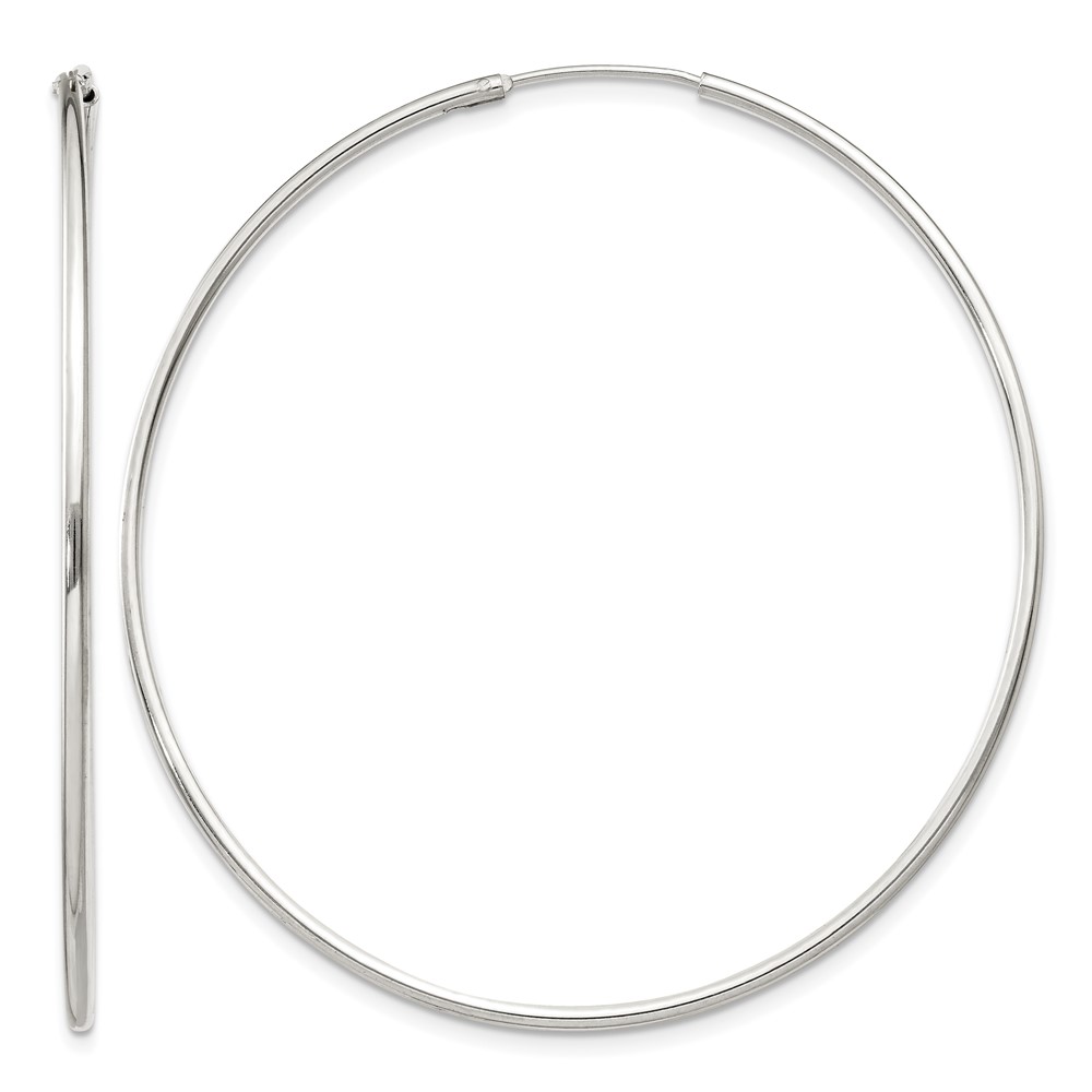 Sterling Silver 1.3mm Hoop Earrings (QE4360)