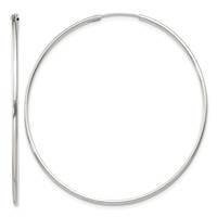 Sterling Silver 1.3mm Hoop Earrings view 1