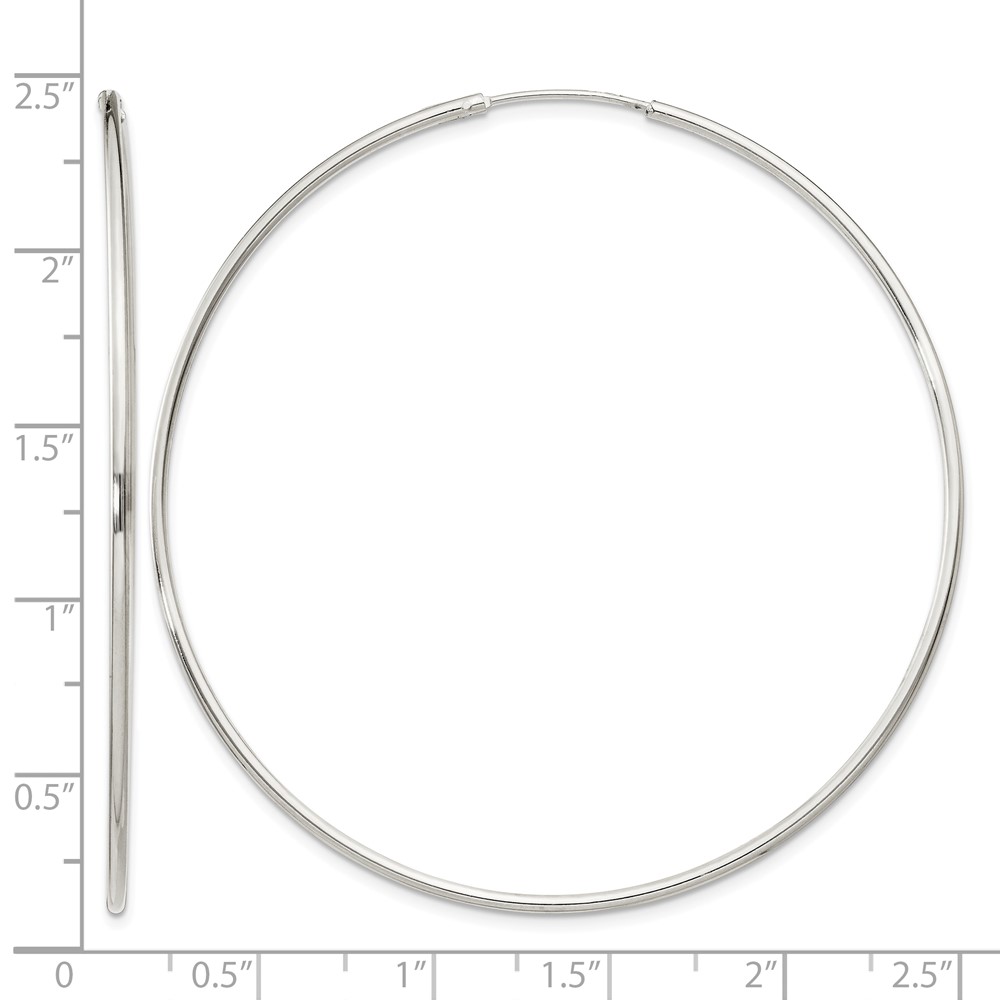 Sterling Silver 1.3mm Hoop Earrings (QE4361)