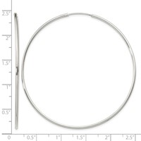 Sterling Silver 1.3mm Hoop Earrings view 4