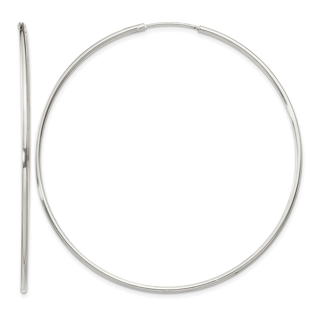 Sterling Silver 1.3mm Hoop Earrings (QE4361)