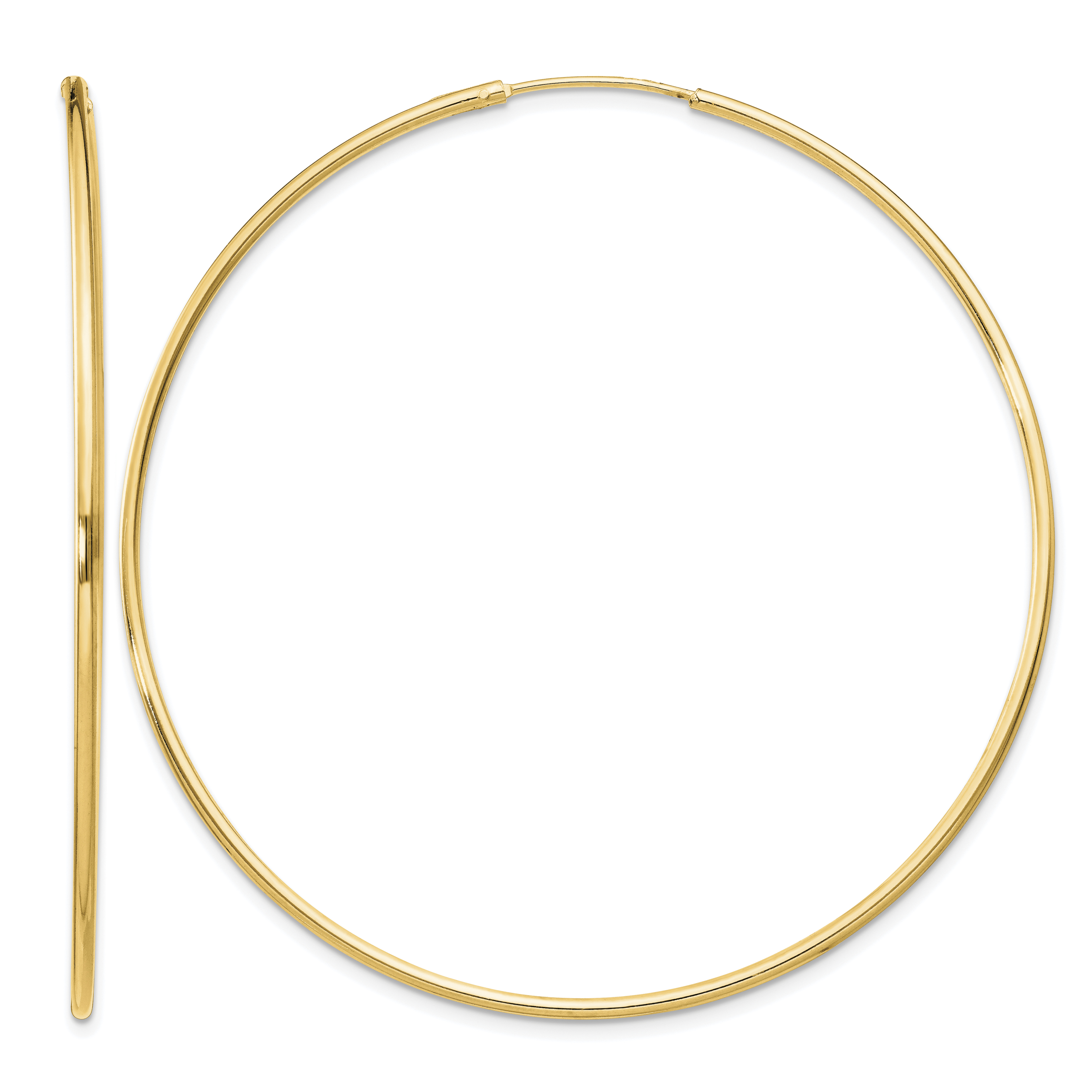 Sterling Silver Flash Gold-plated 1.3mm Endless Hoop Earrings (QE4361GP)