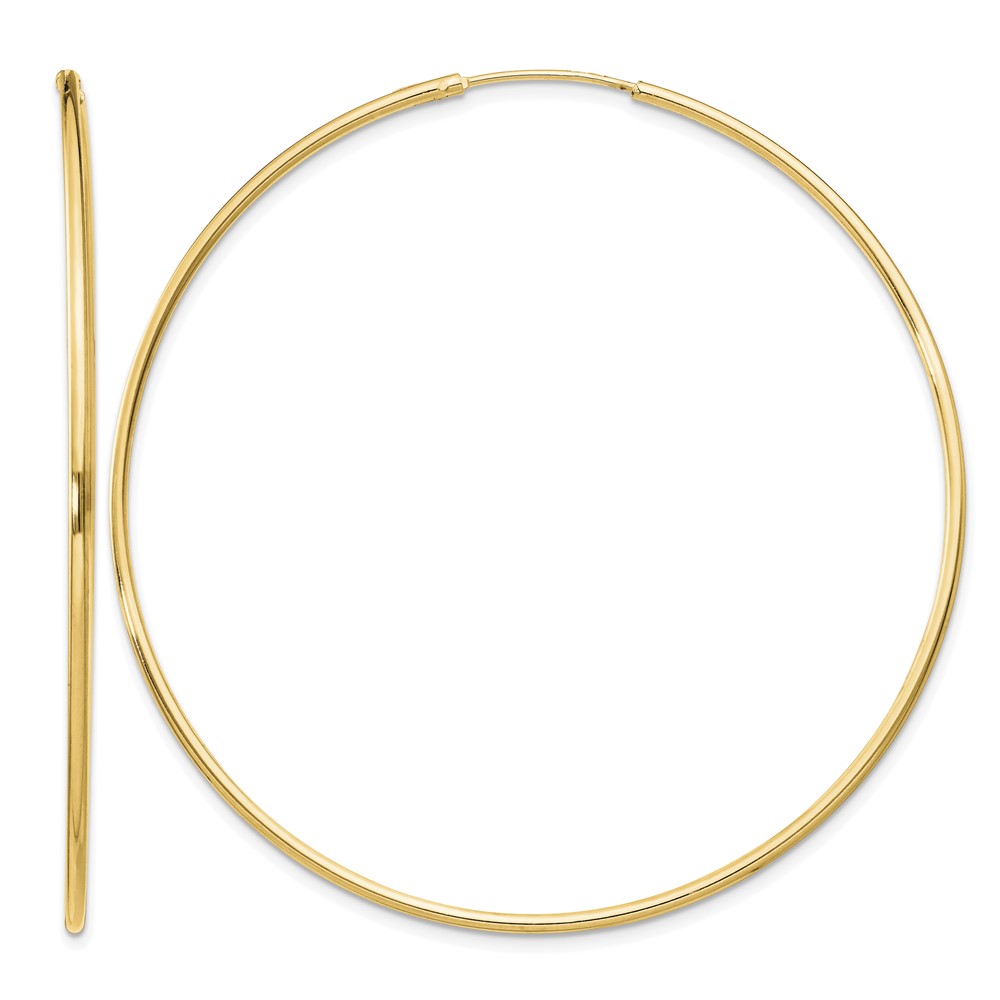 Sterling Silver Flash Gold-plated 1.3mm Endless Hoop Earrings (QE4361GP)