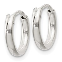 Sterling Silver 2mm Hoop Earrings view 2
