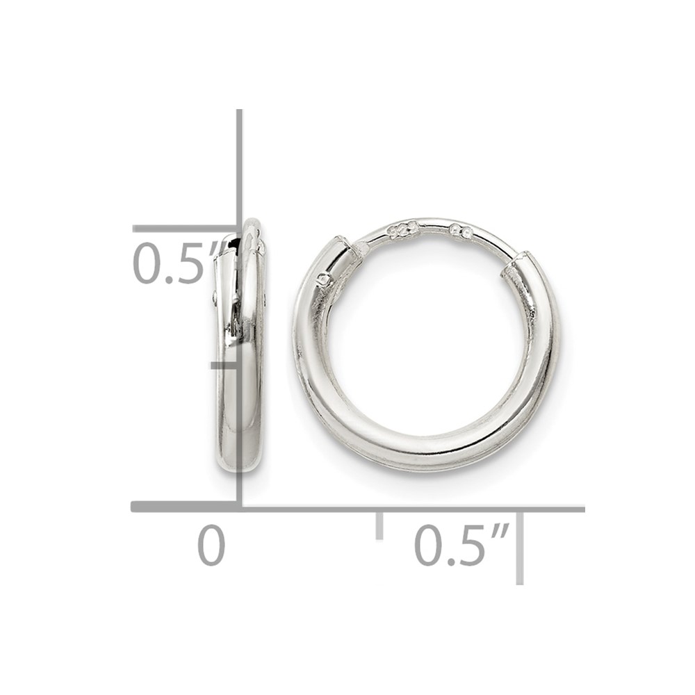Sterling Silver 2mm Hoop Earrings (QE4362)