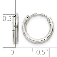 Sterling Silver 2mm Hoop Earrings view 4