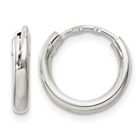 Sterling Silver 2mm Hoop Earrings view 1