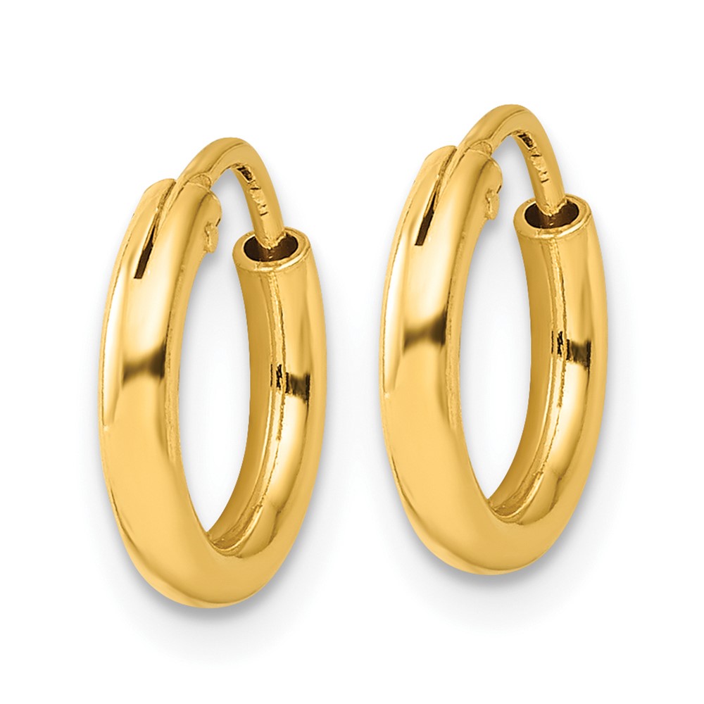 Sterling Silver Flash Gold-plated 2mm Endless Hoop Earrings (QE4362GP)