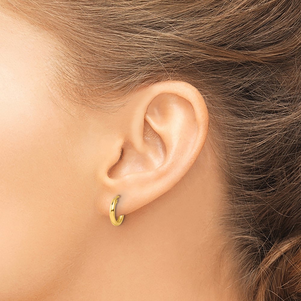 Sterling Silver Flash Gold-plated 2mm Endless Hoop Earrings (QE4362GP)
