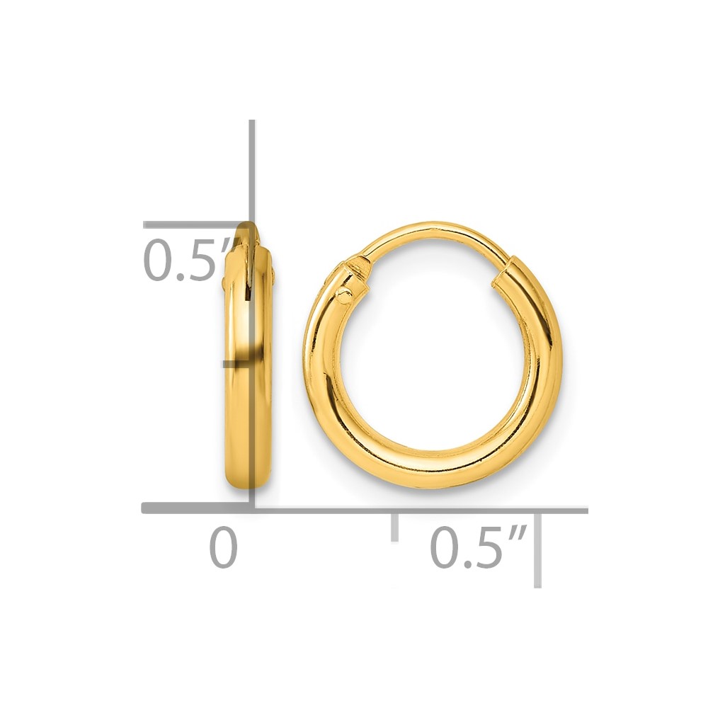 Sterling Silver Flash Gold-plated 2mm Endless Hoop Earrings (QE4362GP)