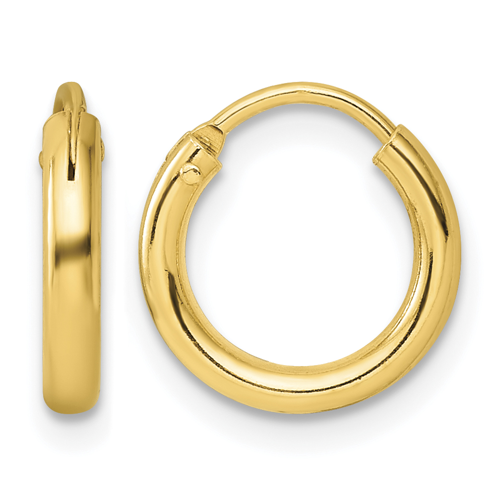 Sterling Silver Flash Gold-plated 2mm Endless Hoop Earrings (QE4362GP)