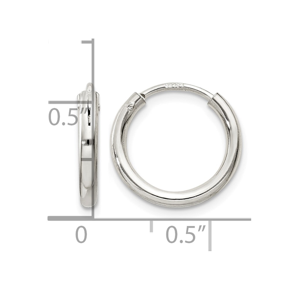 Sterling Silver 2mm Hoop Earrings (QE4363)