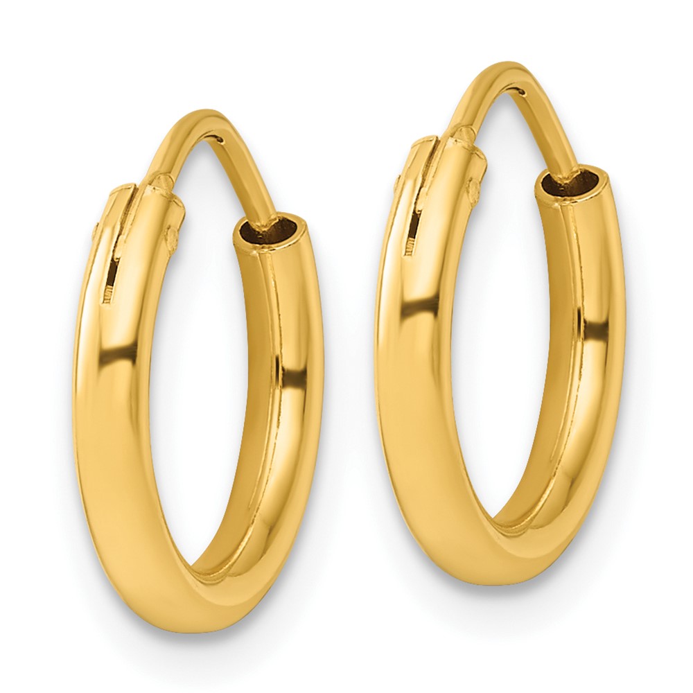 Sterling Silver Flash Gold-plated 2mm Endless Hoop Earrings (QE4363GP)