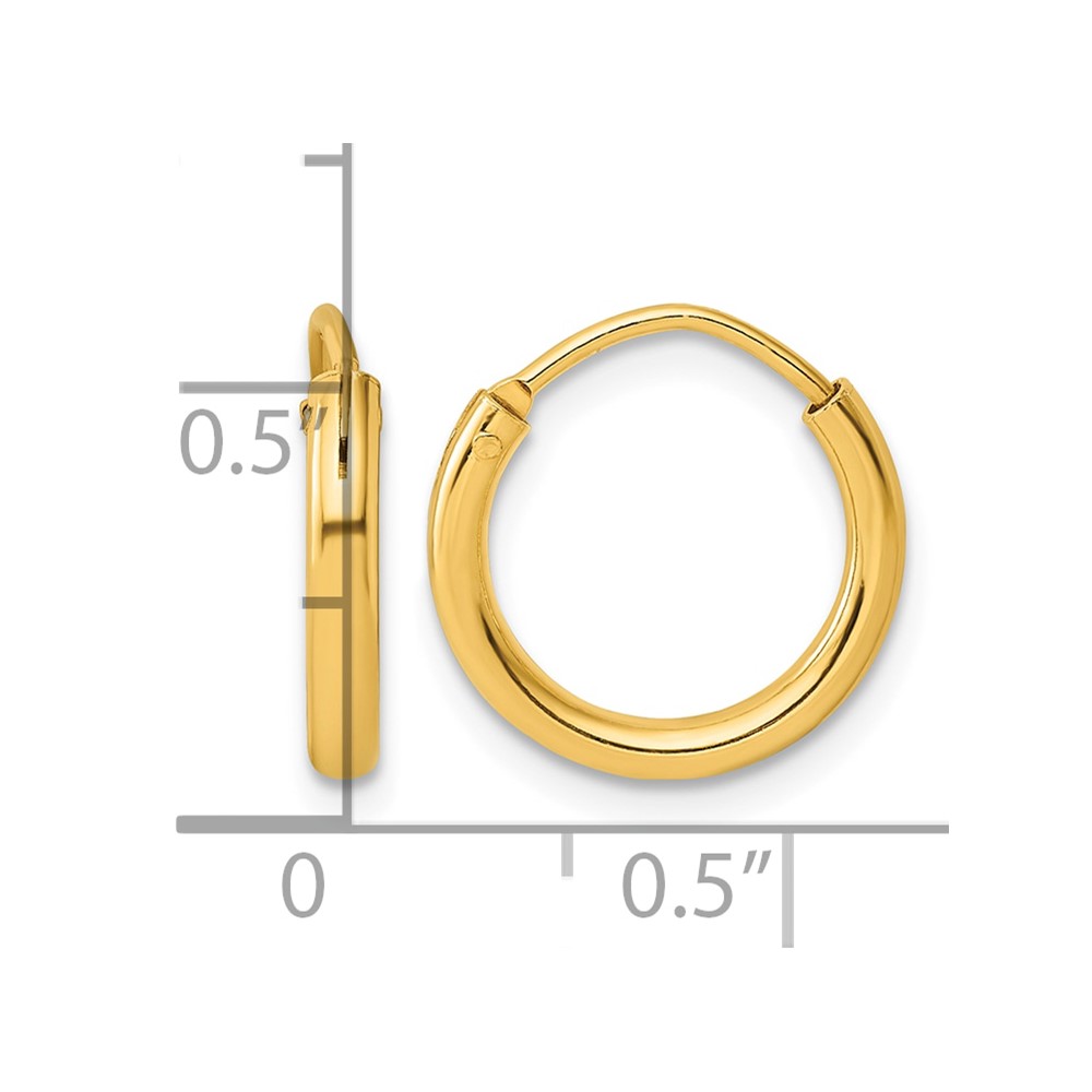 Sterling Silver Flash Gold-plated 2mm Endless Hoop Earrings (QE4363GP)
