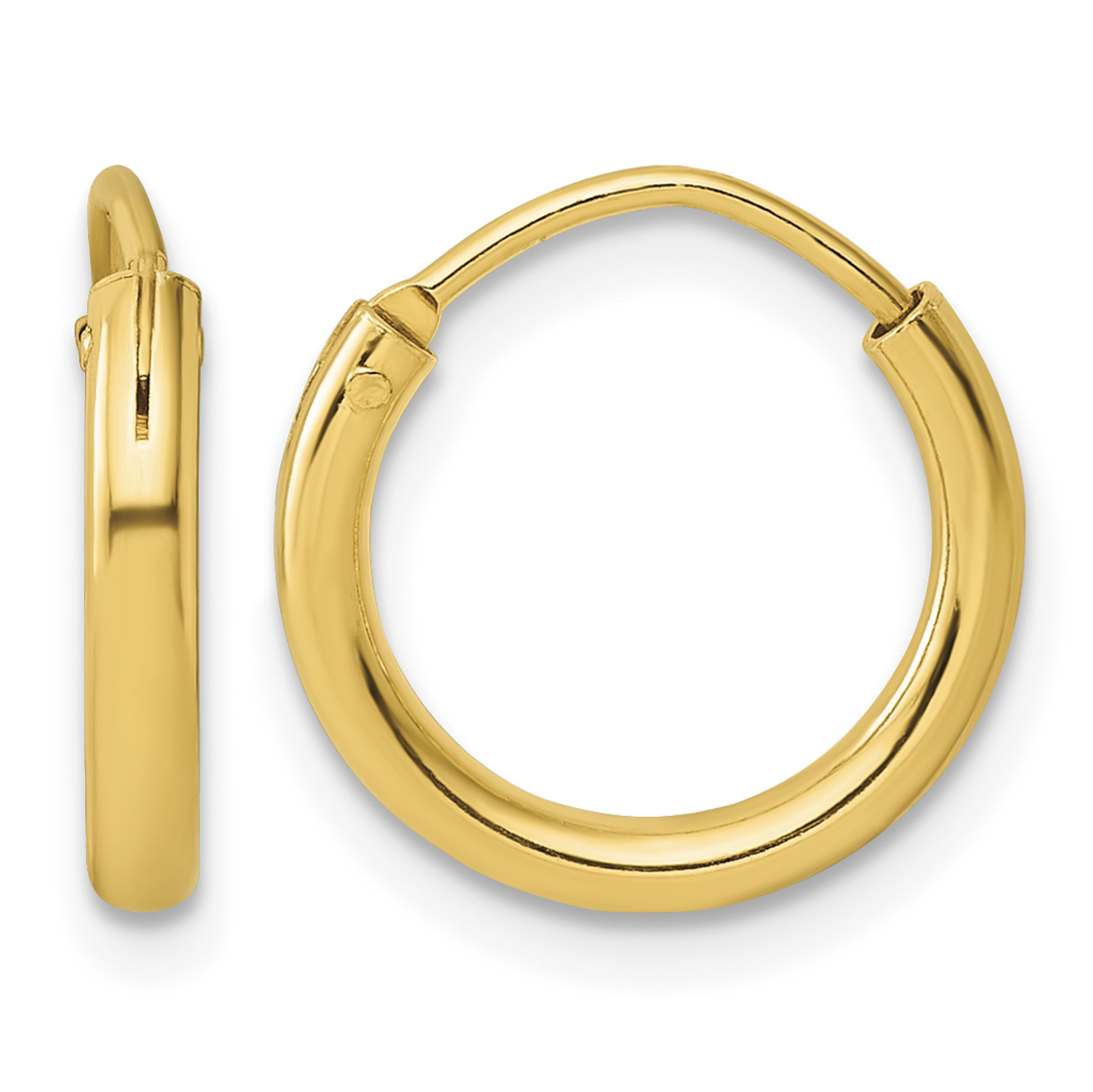 Sterling Silver Flash Gold-plated 2mm Endless Hoop Earrings (QE4363GP)