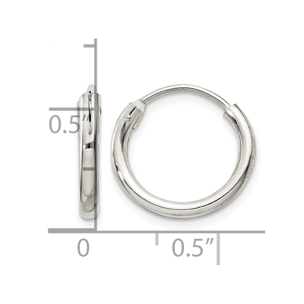 Sterling Silver 2mm Hoop Earrings (QE4364)