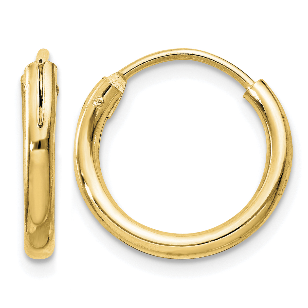 Sterling Silver Flash Gold-plated 2mm Endless Hoop Earrings (QE4364GP)