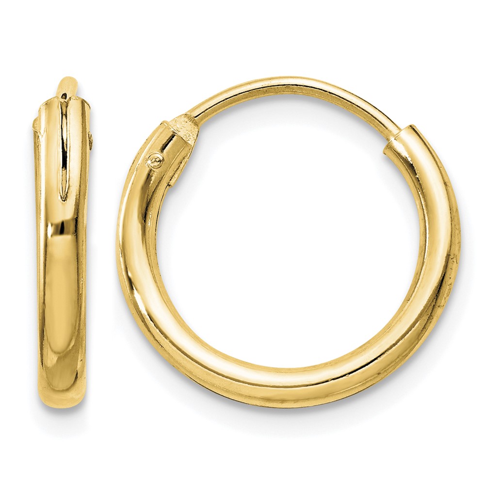 Sterling Silver Flash Gold-plated 2mm Endless Hoop Earrings (QE4364GP)