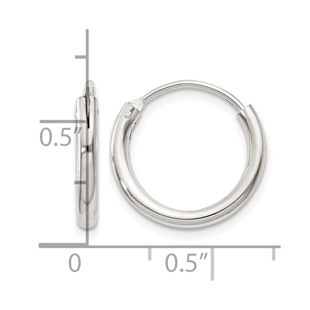 Sterling Silver 2mm Hoop Earrings (QE4365)