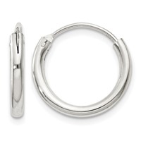 Sterling Silver 2mm Hoop Earrings view 1