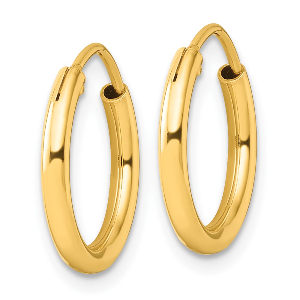 Sterling Silver Flash Gold-plated 2mm Hoop Earrings (QE4365GP)