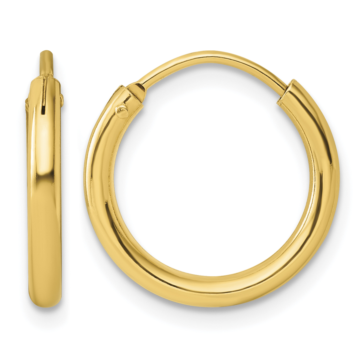 Sterling Silver Flash Gold-plated 2mm Hoop Earrings (QE4365GP)