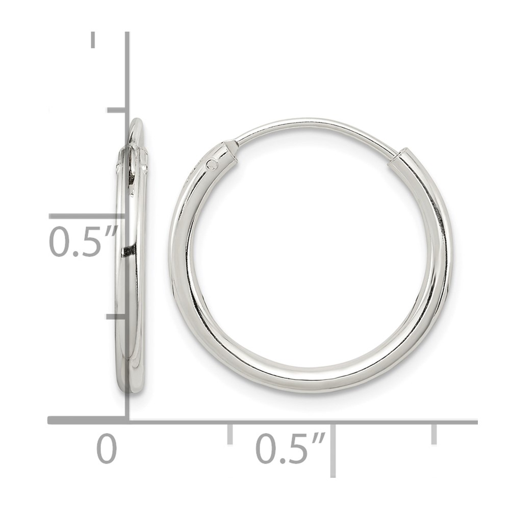 Sterling Silver 2mm Hoop Earrings (QE4366)