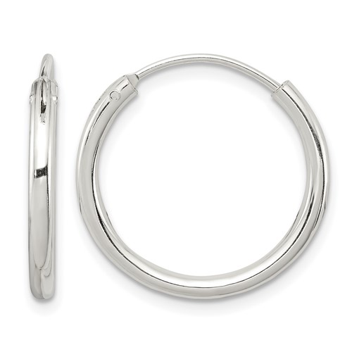 Sterling Silver 2mm Hoop Earrings