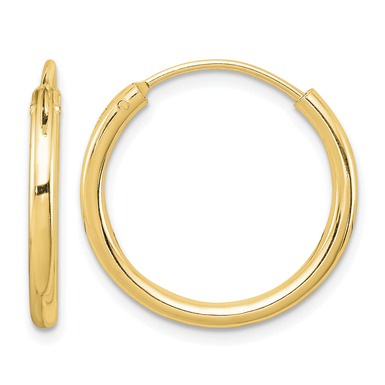 Sterling Silver Flash Gold-plated 2mm Endless Hoop Earrings (QE4366GP)