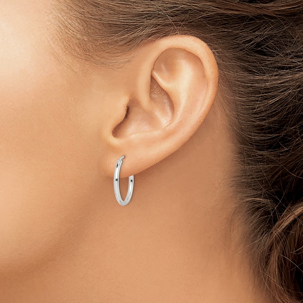 Sterling Silver 2mm Hoop Earrings (QE4367)