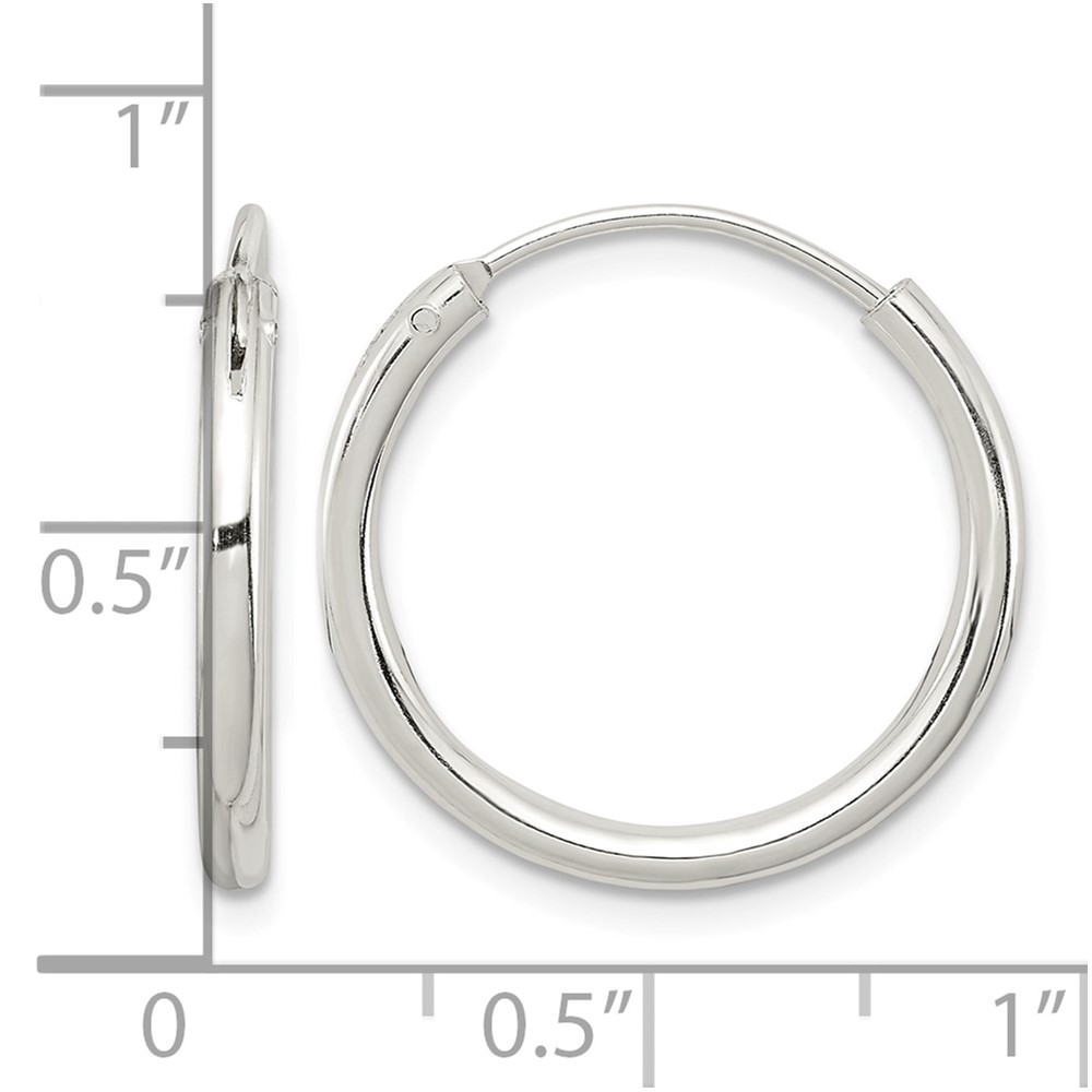Sterling Silver 2mm Hoop Earrings (QE4367)