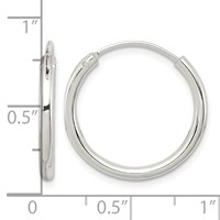 Sterling Silver 2mm Hoop Earrings view 4