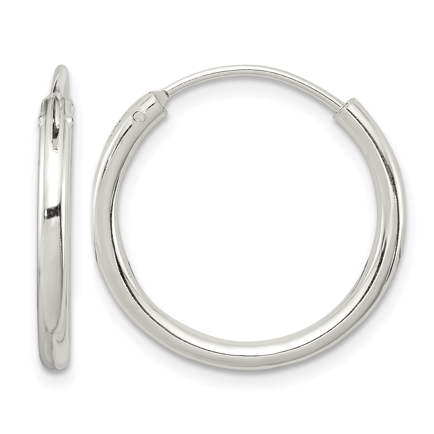 Sterling Silver 2mm Hoop Earrings (QE4367)