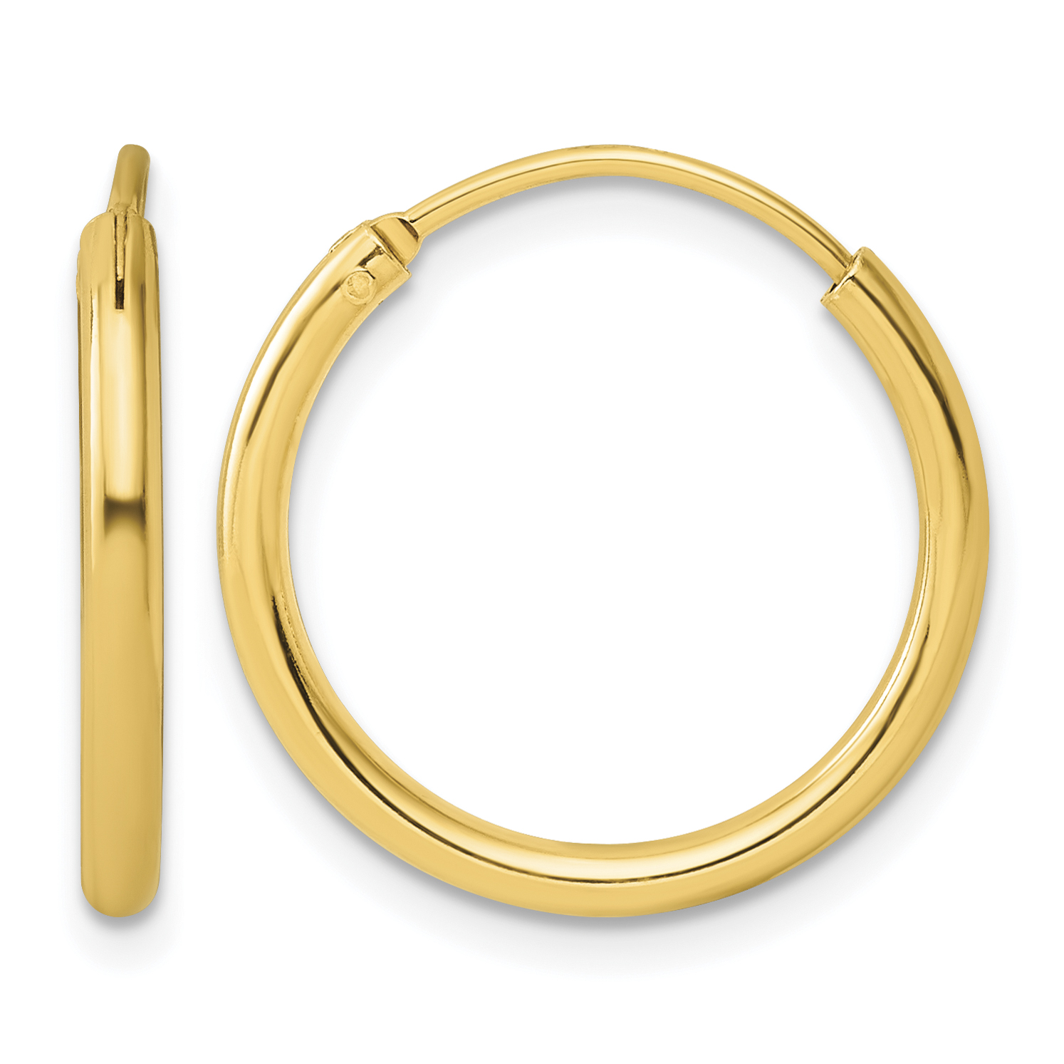 Sterling Silver Flash Gold-plated 2mm Hoop Earrings (QE4367GP)