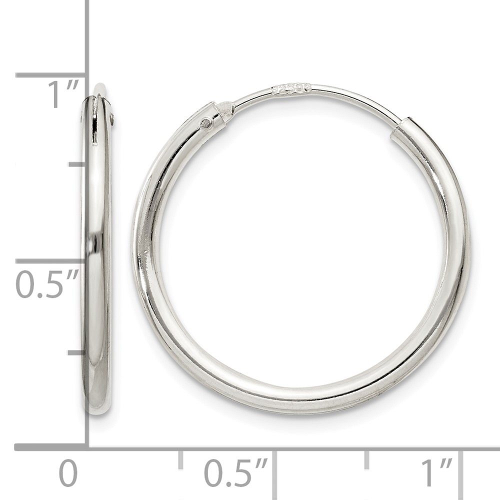 Sterling Silver 2mm Hoop Earrings (QE4368)