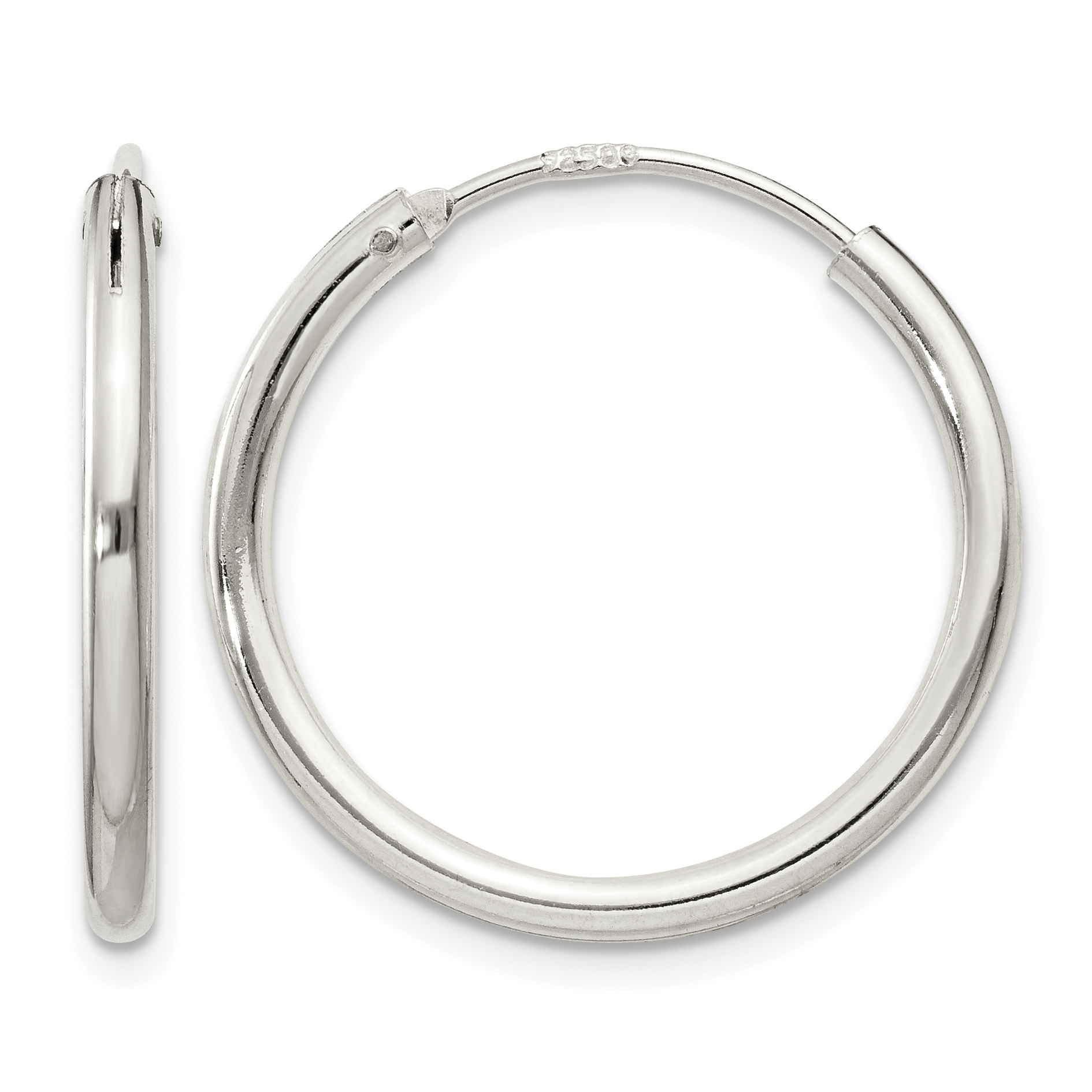 Sterling Silver 2mm Hoop Earrings (QE4368)