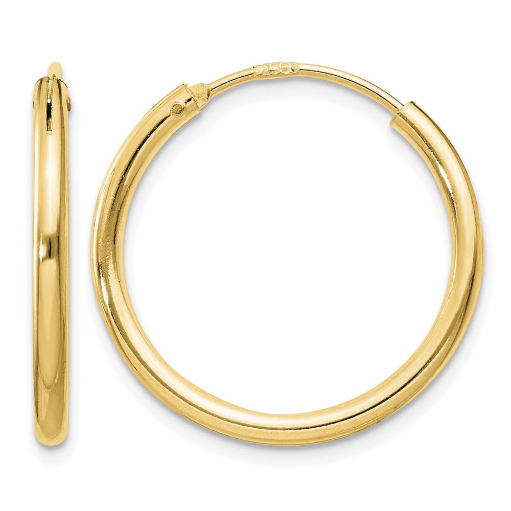 Sterling Silver Flash Gold-plated 2mm Endless Hoop Earrings (QE4368GP)