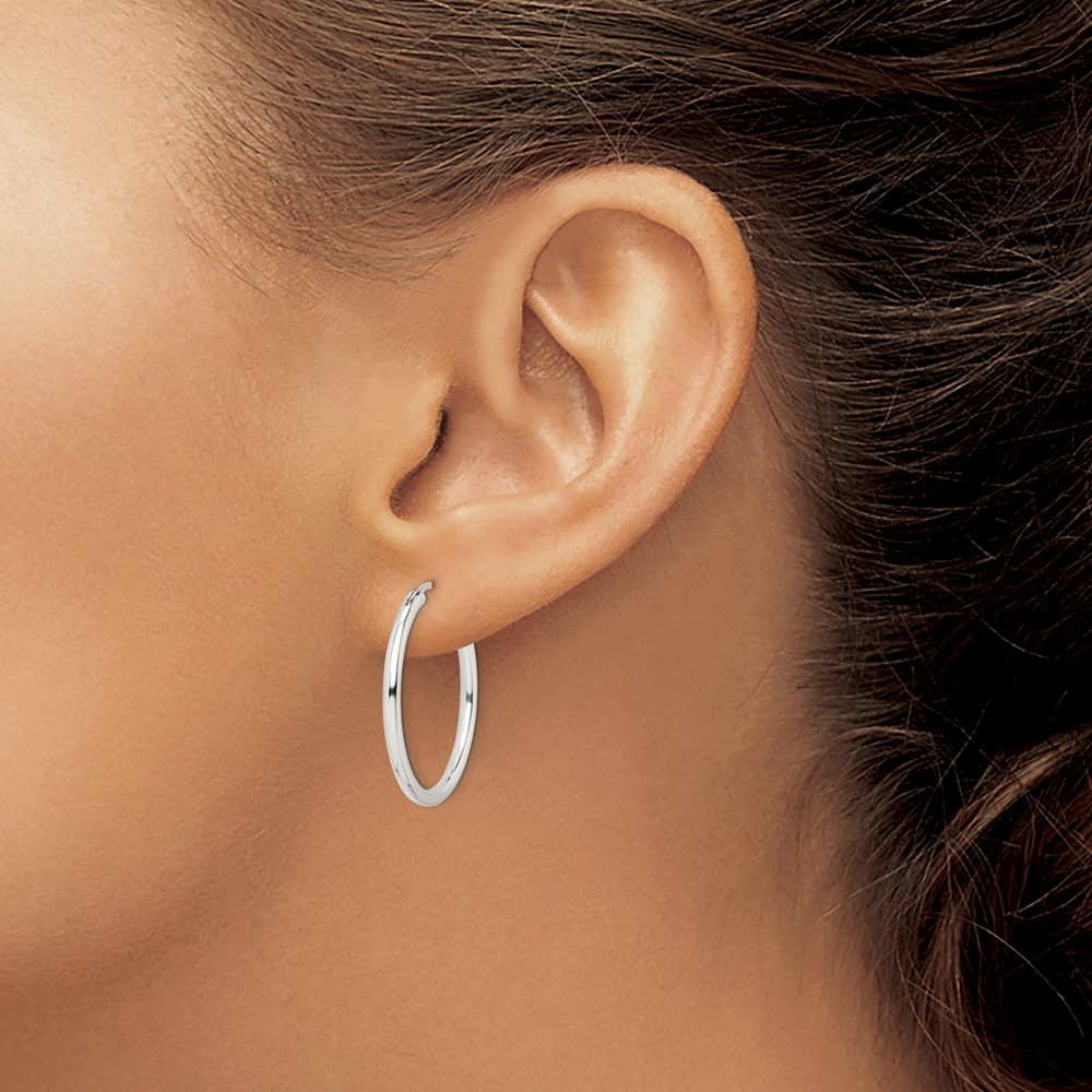 Sterling Silver 2mm Hoop Earrings (QE4369)
