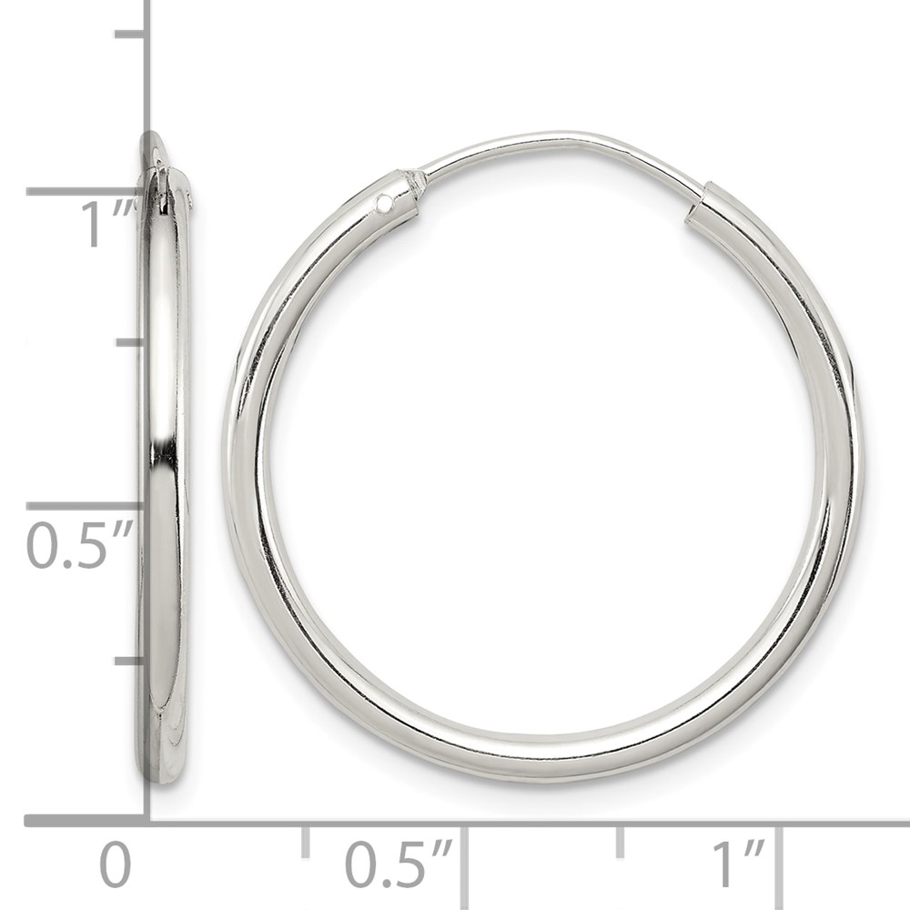 Sterling Silver 2mm Hoop Earrings (QE4369)