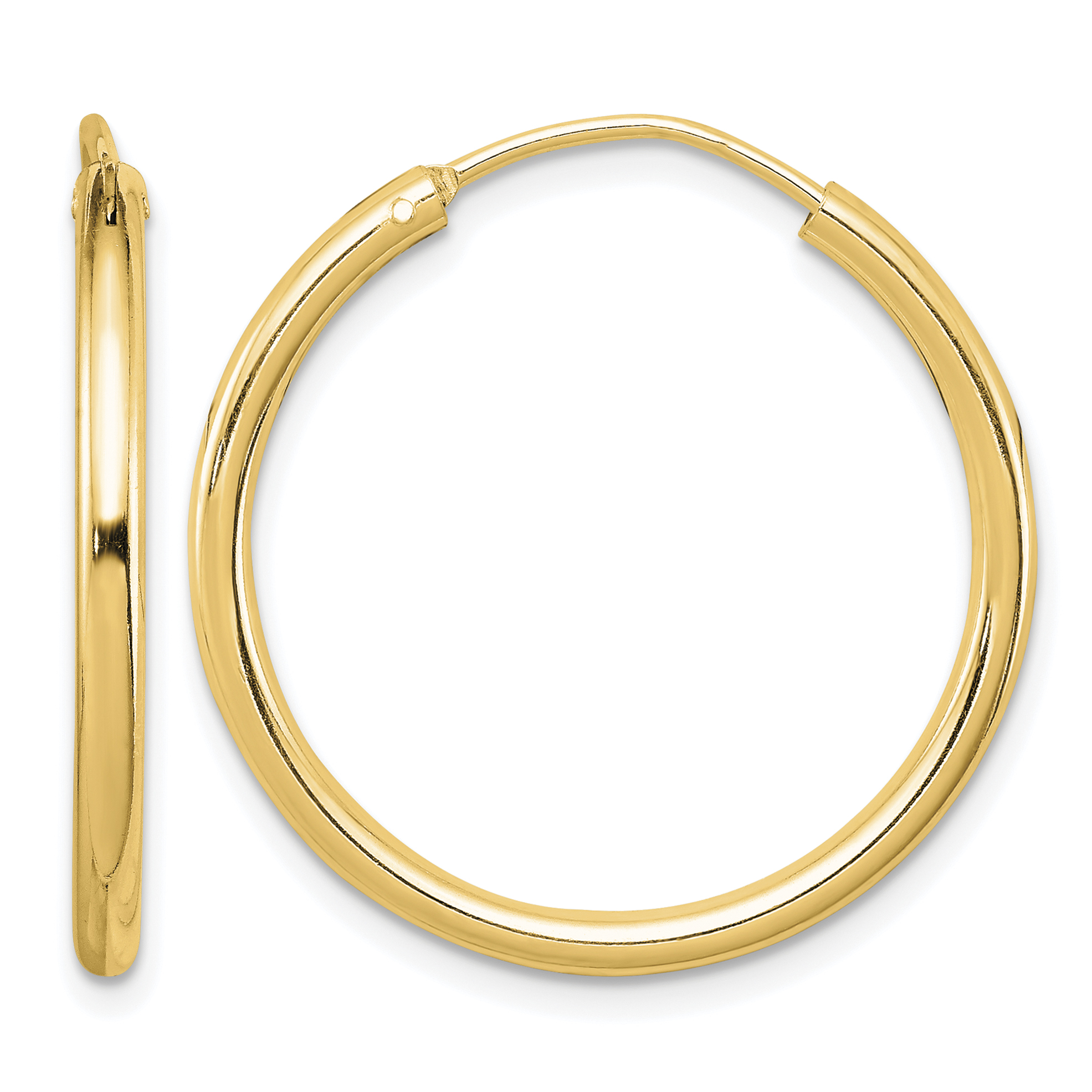 Sterling Silver Flash Gold-plated 2mm Endless Hoop Earrings (QE4369GP)