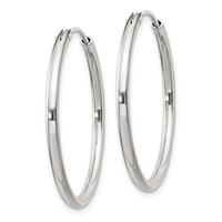 Sterling Silver 2mm Hoop Earrings view 2