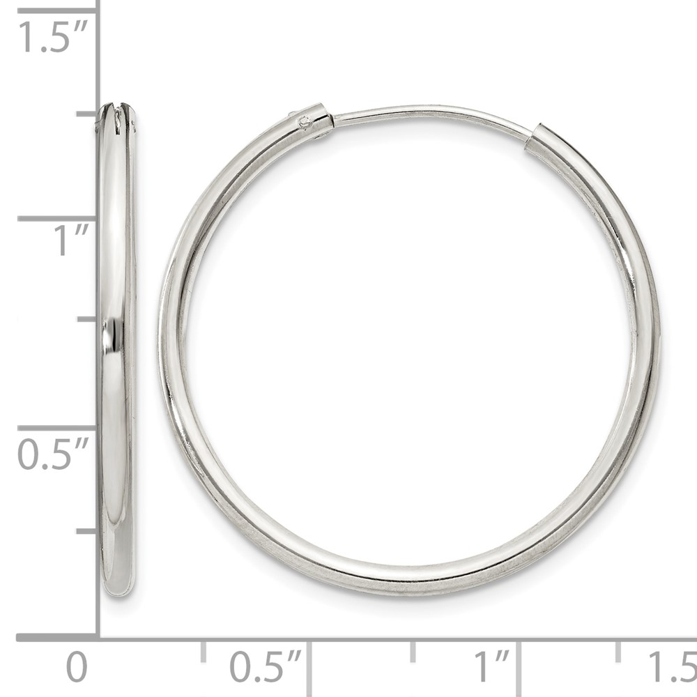 Sterling Silver 2mm Hoop Earrings (QE4370)