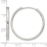 Sterling Silver 2mm Hoop Earrings view 4